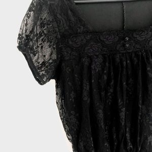 Black lace peplum top